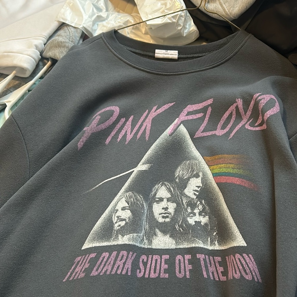 pink floyd graphic cropped long sleeve